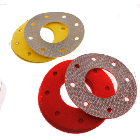 150mm Dry/wet Diamond Polishing Pads Polishing-Tool ITC 3 X Red & 3 X Yellow