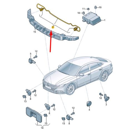 VW ARTEON 3H7 Front Crash Pressure Sensor 3G8959109B NEW GENUINE