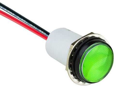 LED GREEN ROUND PANEL MOUNT INDICATOR  PML50GFVW 17.5MM  28VDC